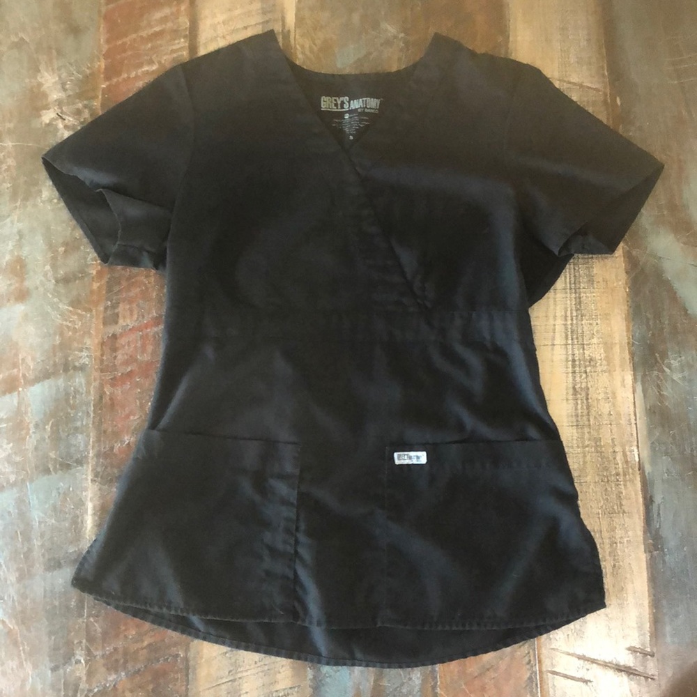 Grey Anatomy Scrub Top XS Black